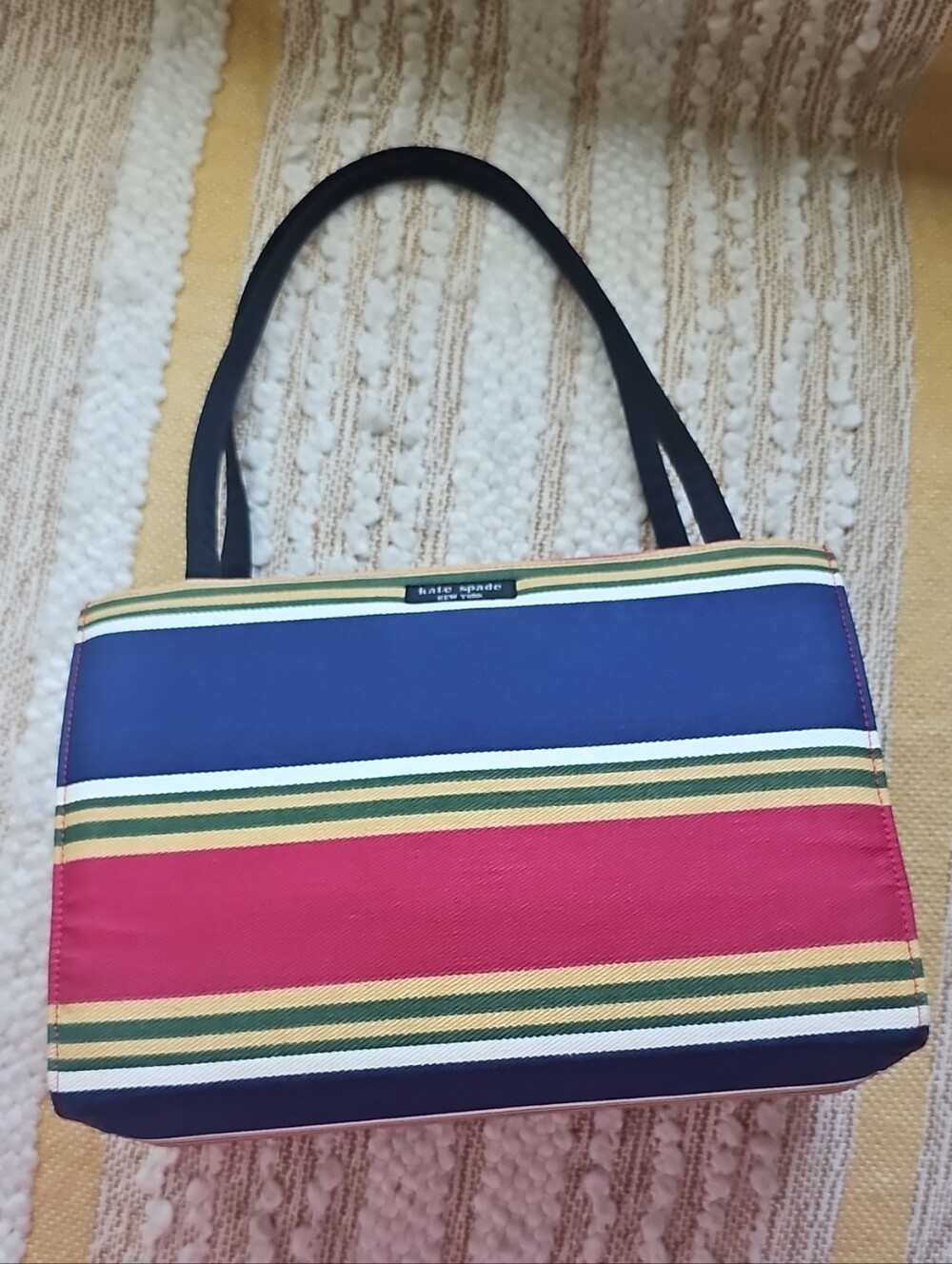 Vintage kate spade Sam Multicolor Striped Canvas Tote